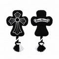 Bone Hearts funny luxury parody plush dog toy with knotted rope