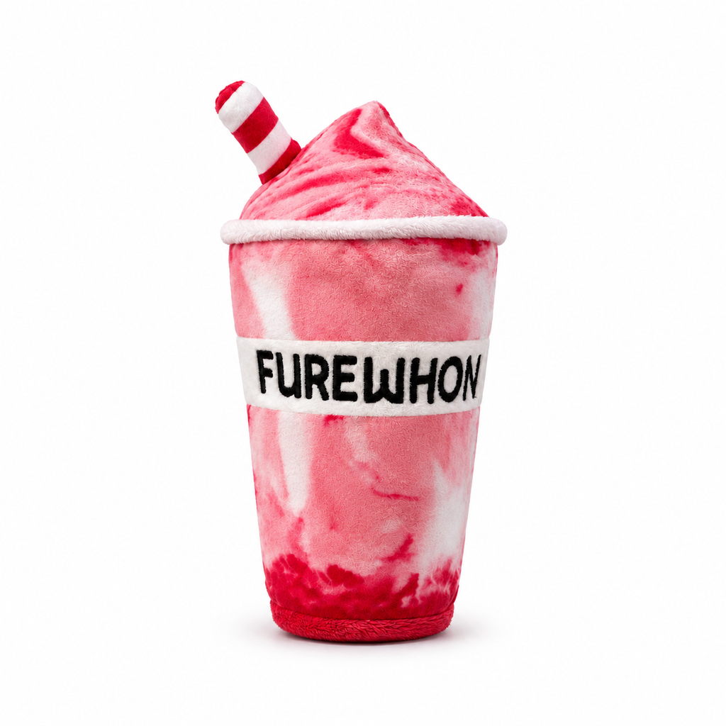 Furewhon Smoothie funny pink smoothie parody plush dog toy