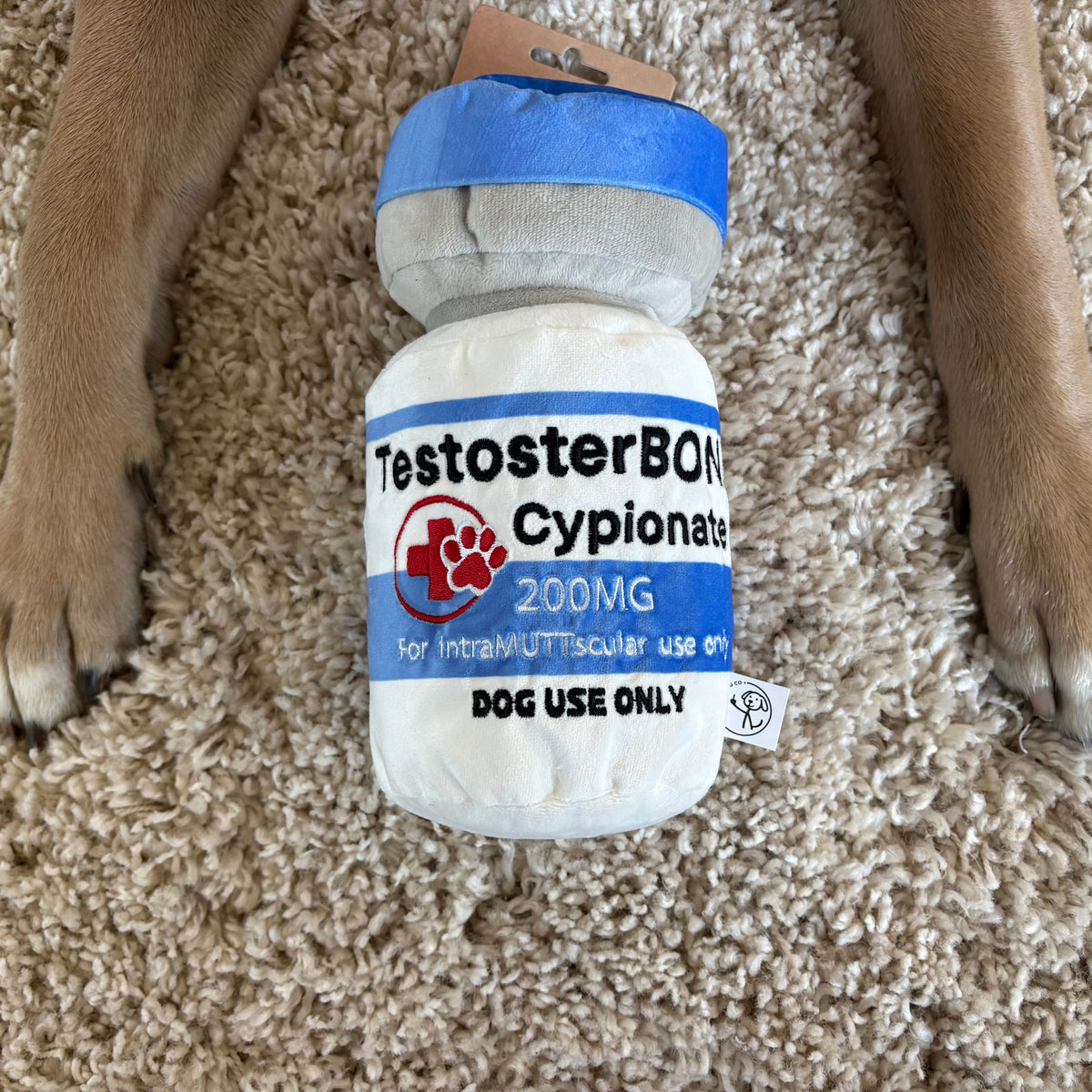 TestosterBONE funny testosterone parody squeaky plush dog toy – photo 4