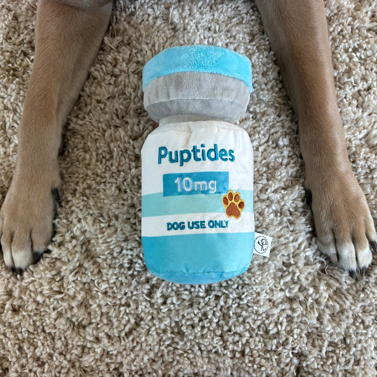 Puptides funny peptide parody squeaky plush dog toy – photo 4