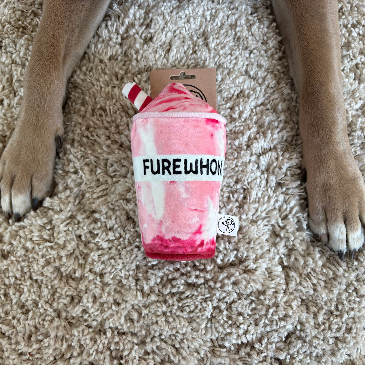 Furewhon Smoothie funny pink smoothie parody plush dog toy – photo 4