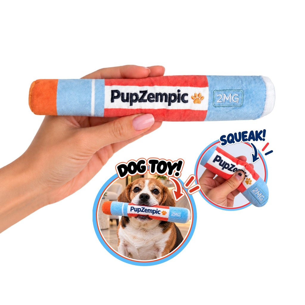 PupZempic funny GLP-1 parody squeaky plush dog toy – photo 5