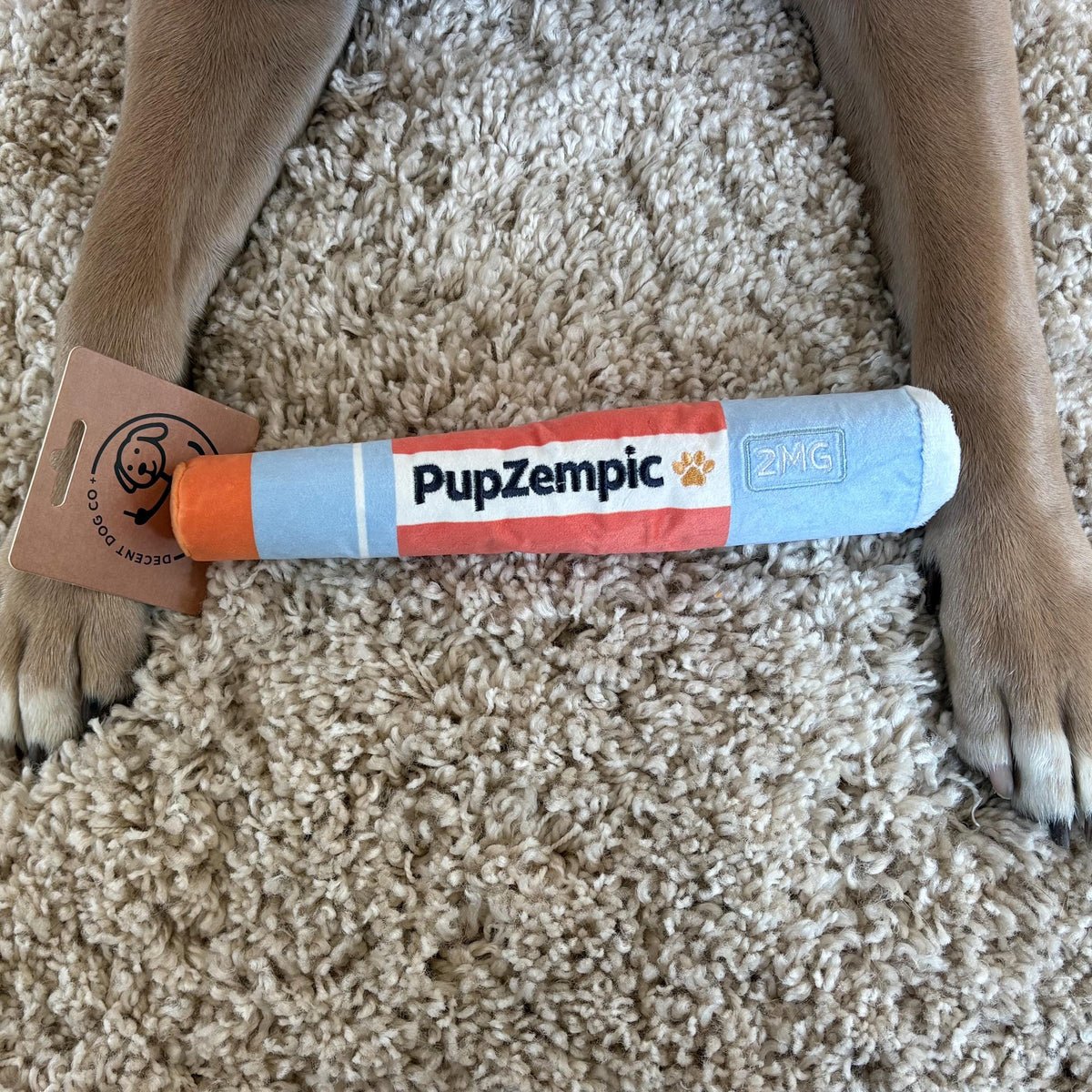 PupZempic funny GLP-1 parody squeaky plush dog toy – photo 4