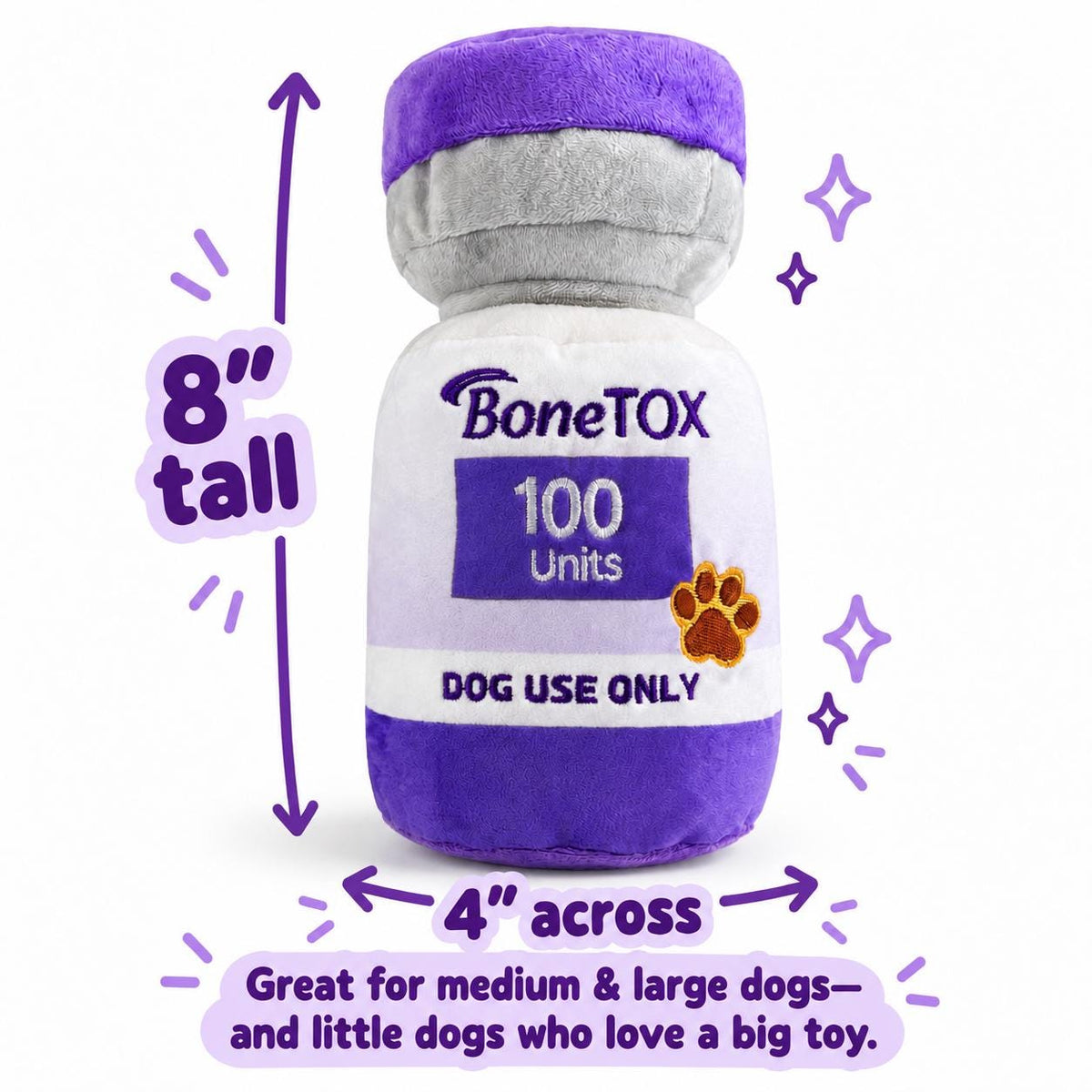 BoneTOX funny injectable parody squeaky plush dog toy – photo 5