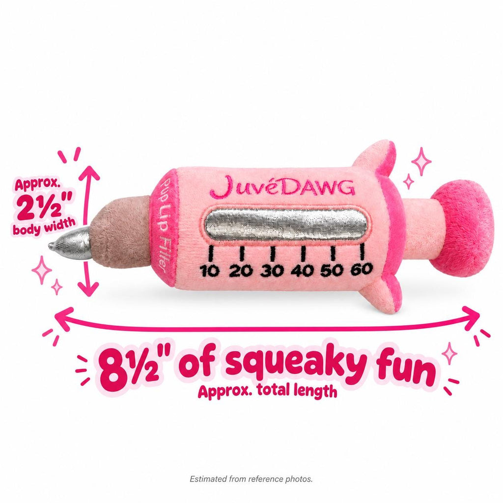 JuveDAWG funny lip filler parody squeaky plush dog toy – photo 7