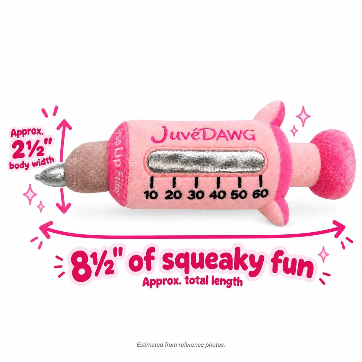 JuveDAWG funny lip filler parody squeaky plush dog toy – photo 7