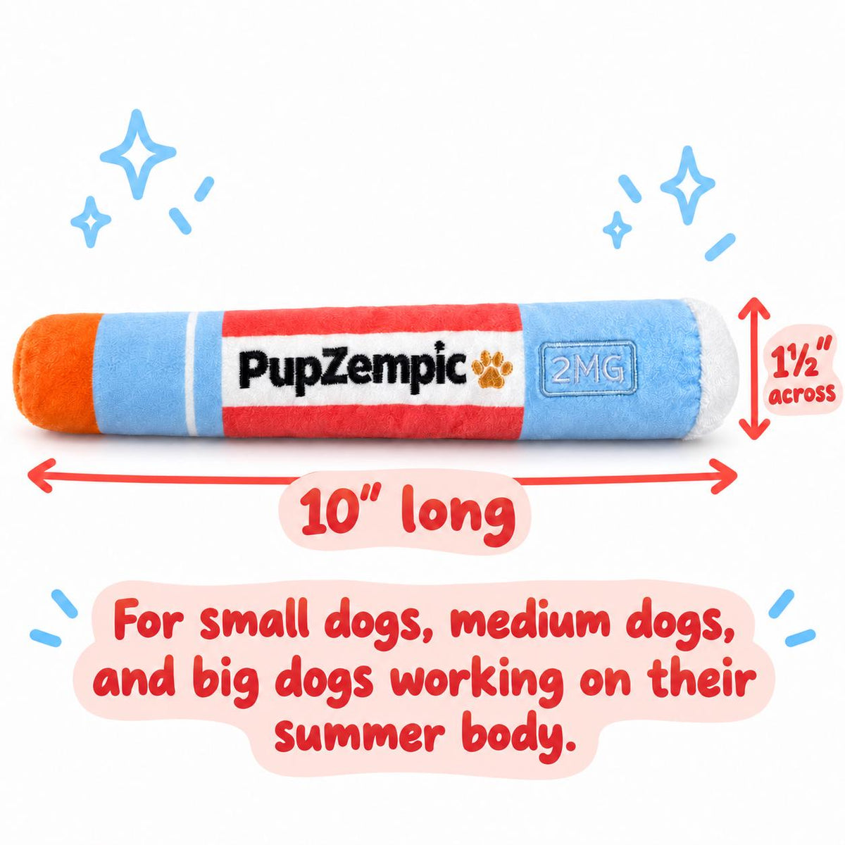 PupZempic funny GLP-1 parody squeaky plush dog toy – photo 6