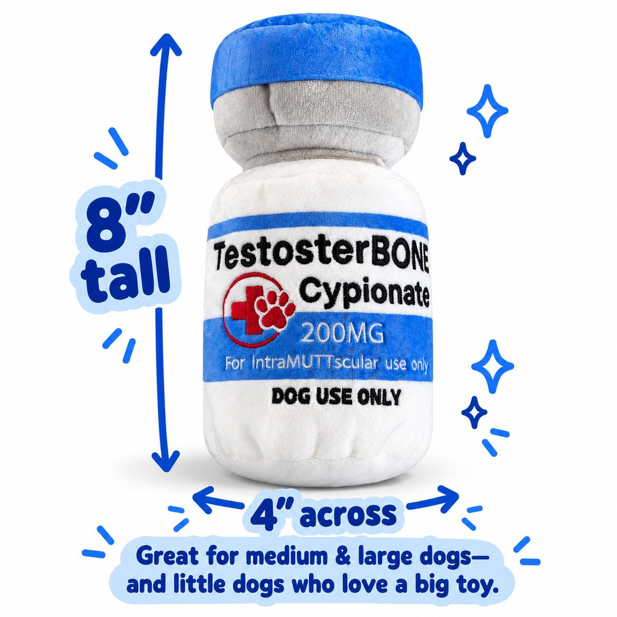 TestosterBONE funny testosterone parody squeaky plush dog toy – photo 7