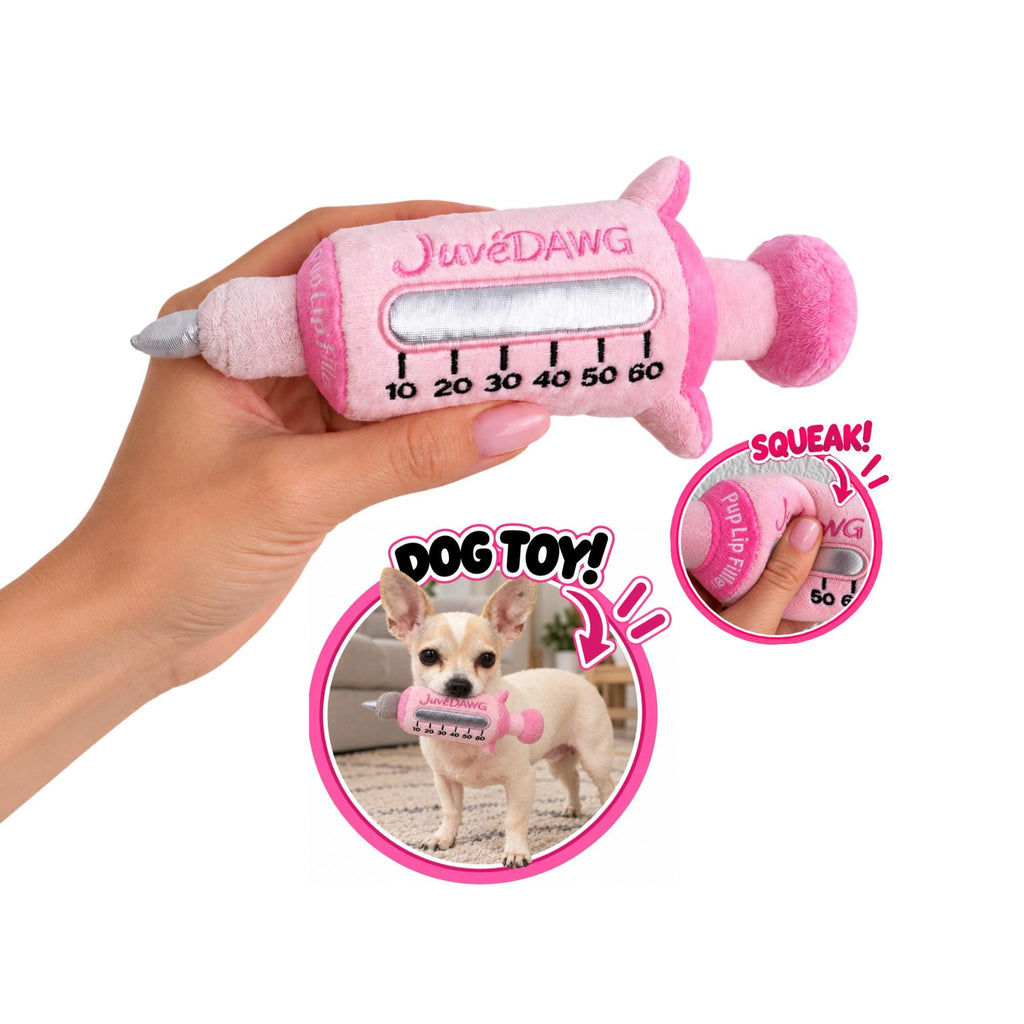 JuveDAWG funny lip filler parody squeaky plush dog toy – photo 6