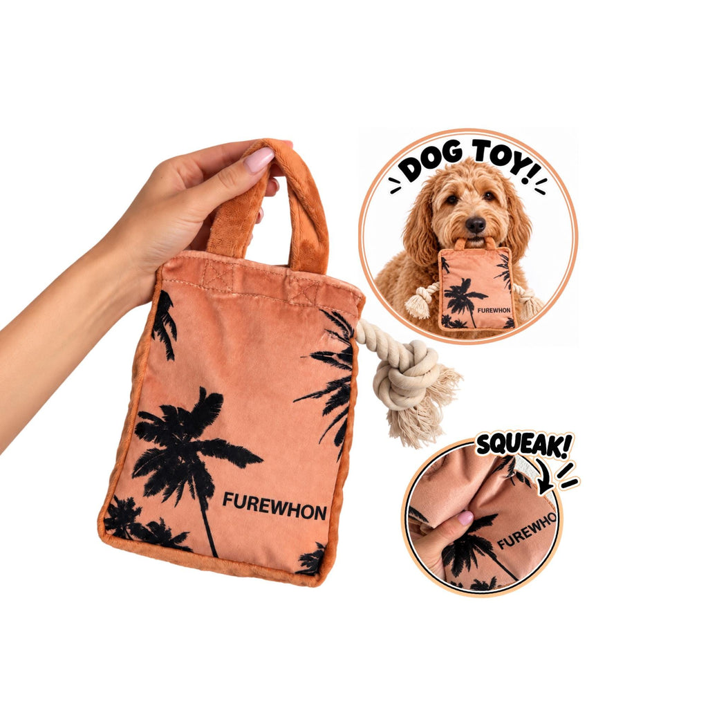 Furewhon Bag funny grocery bag parody plush dog toy with rope – photo 6