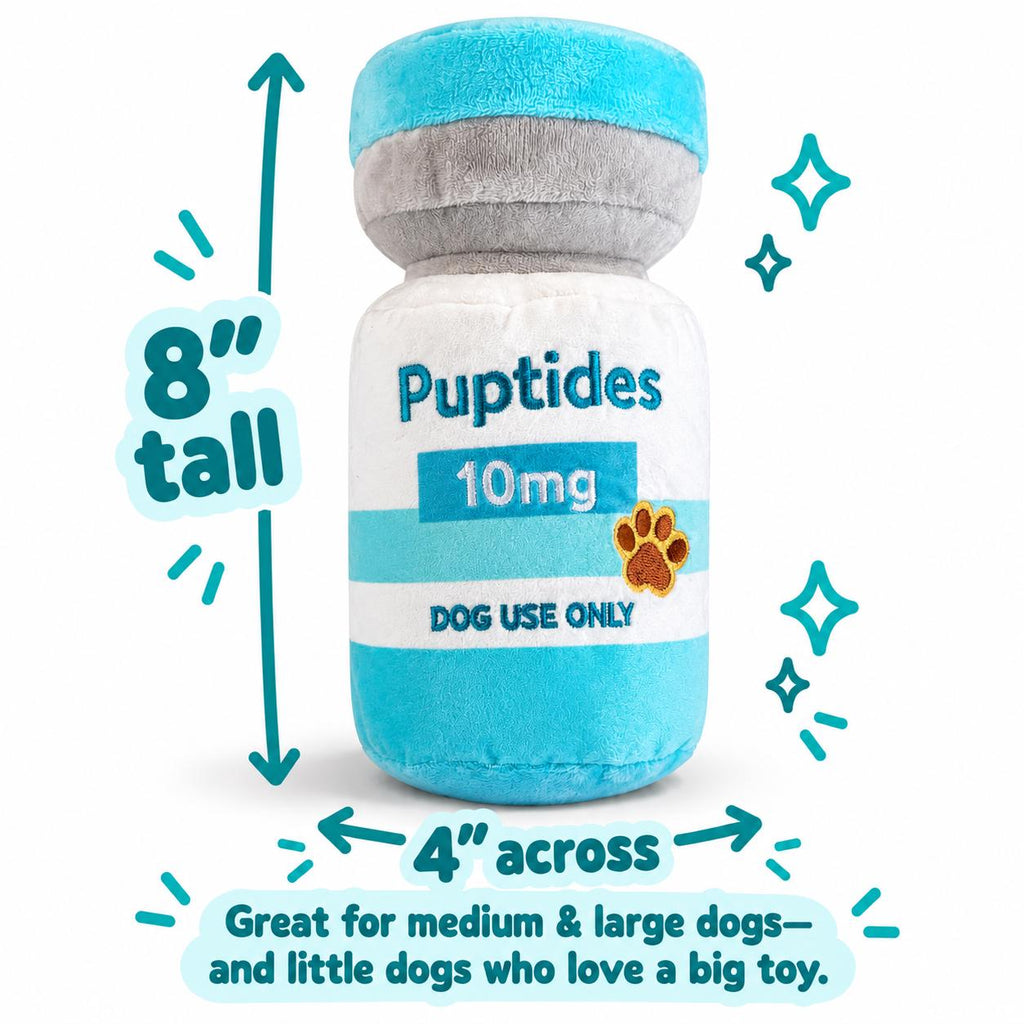 Puptides funny peptide parody squeaky plush dog toy – photo 7