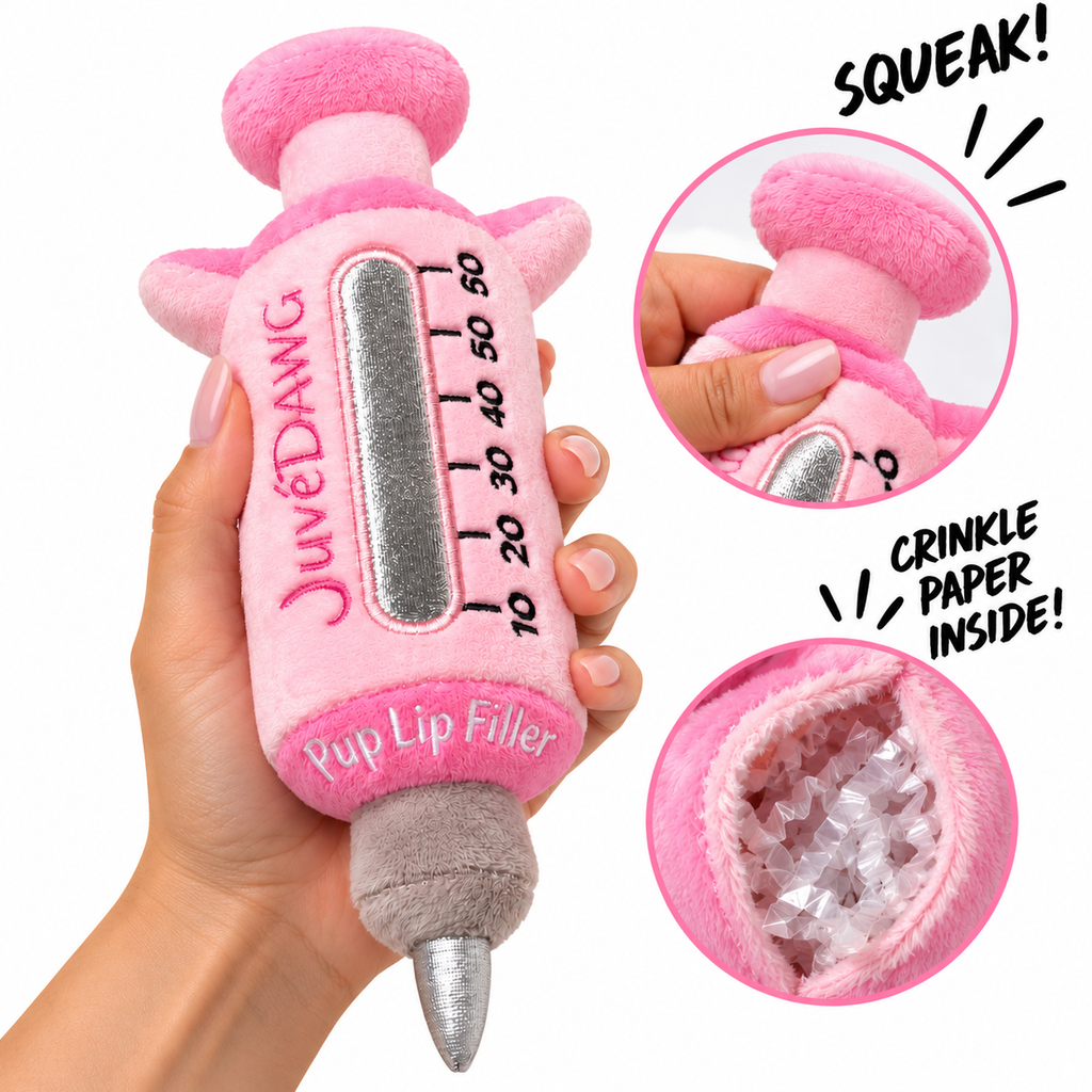 JuveDAWG funny lip filler parody squeaky plush dog toy – photo 5